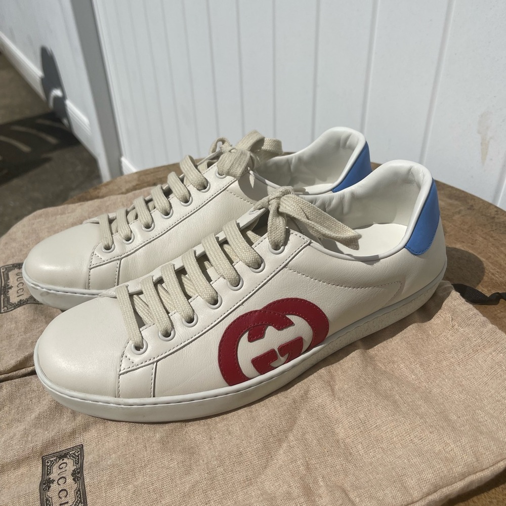 AVAILABLE 🛑🍀Interlocking Gucci RED Logo sneakers Unisex Women 10 Men 7🍀